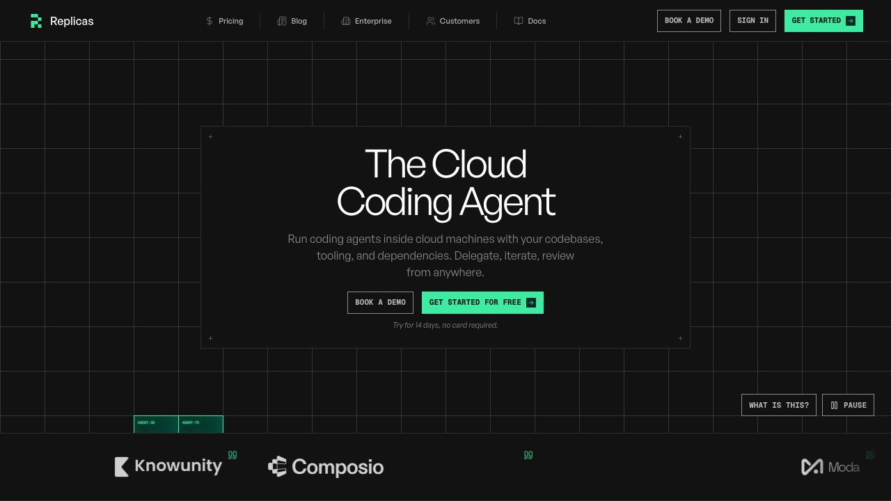 Replicas website screenshot