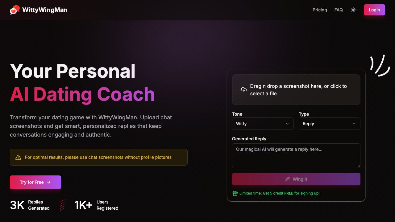 WittyWingMan website screenshot