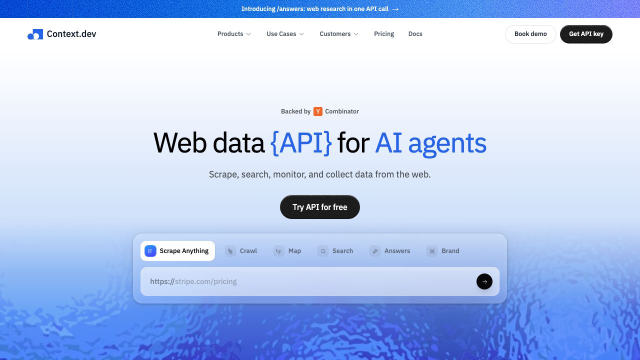 Context.dev website screenshot