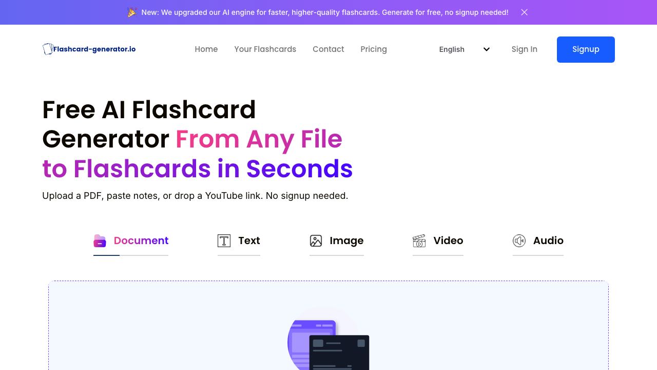 Flashcard generator 网站截图