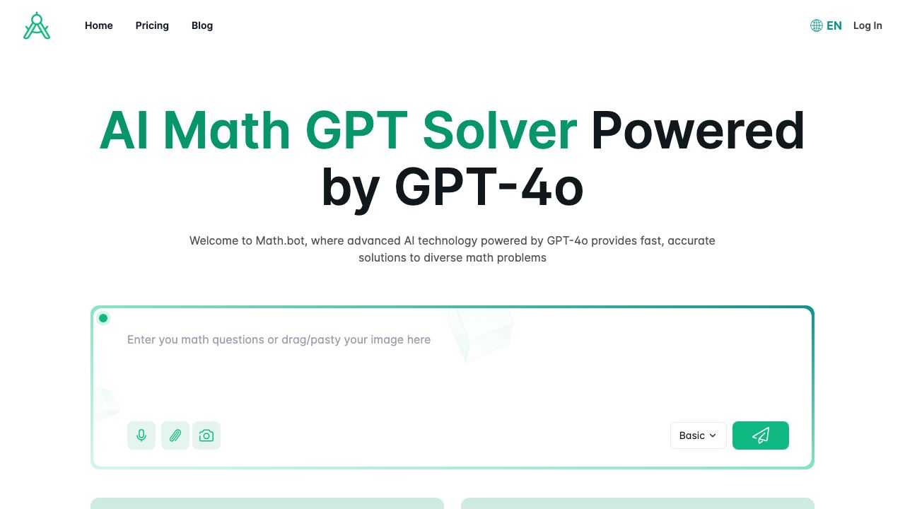 Math.bot: AI Math Solver by GPT-4o website screenshot