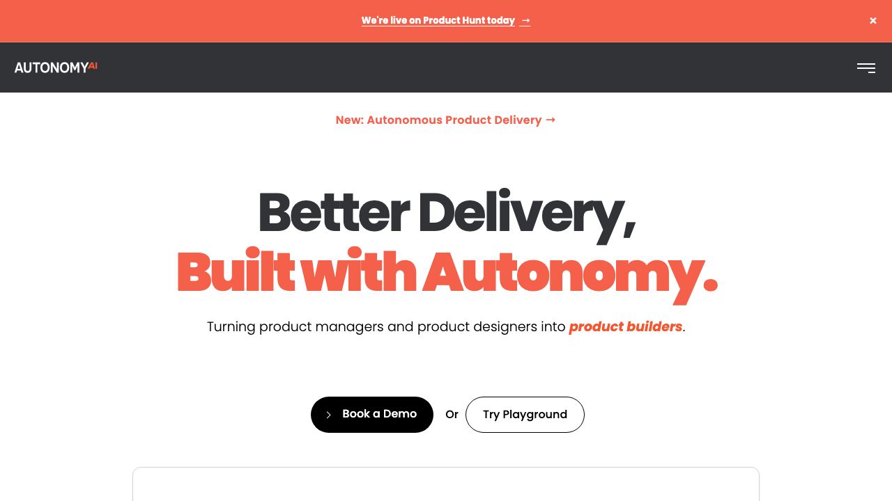 AutonomyAI website screenshot