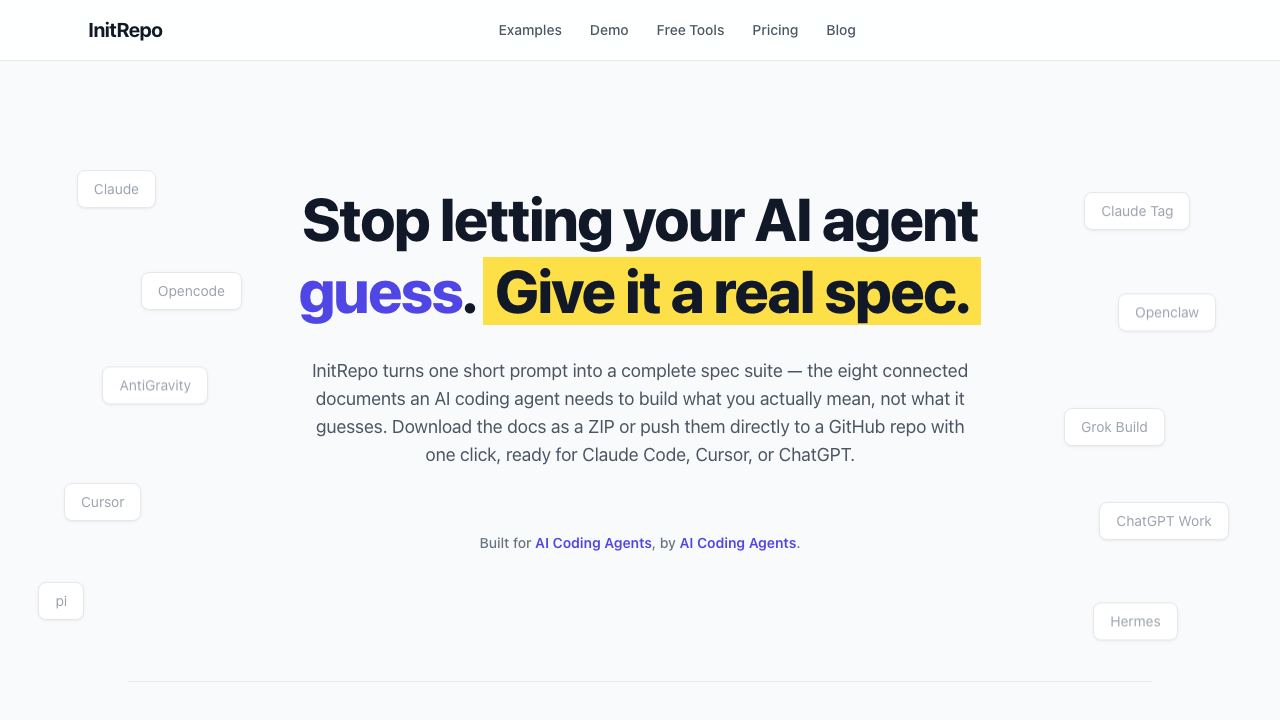 InitRepo website screenshot
