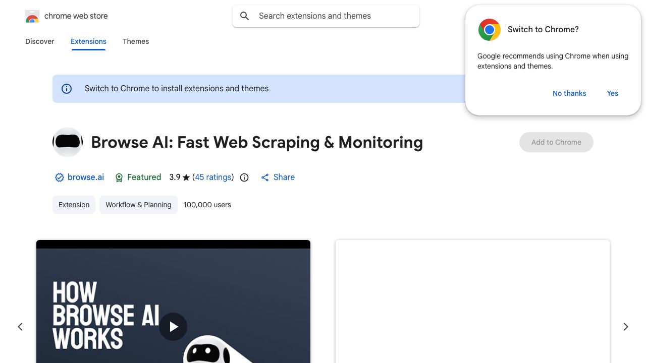 Browse AI: Fast Web Scraping & Monitoring 网站截图