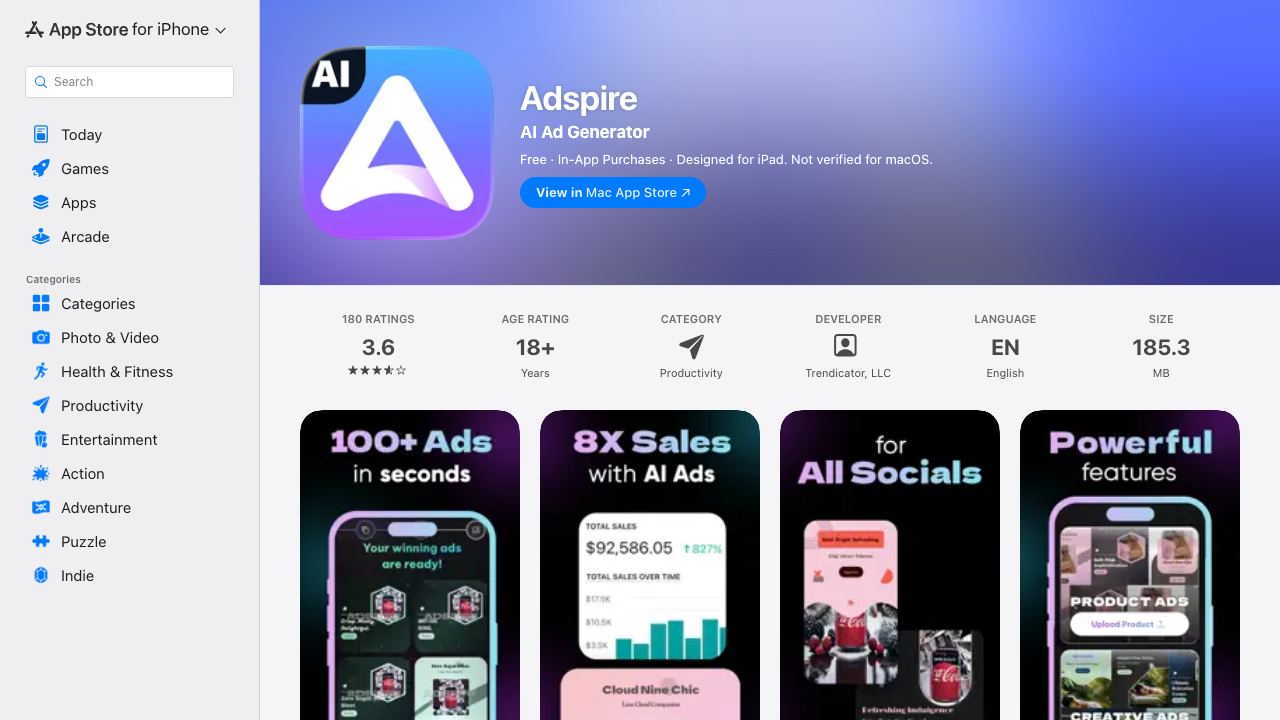 Adspire 网站截图