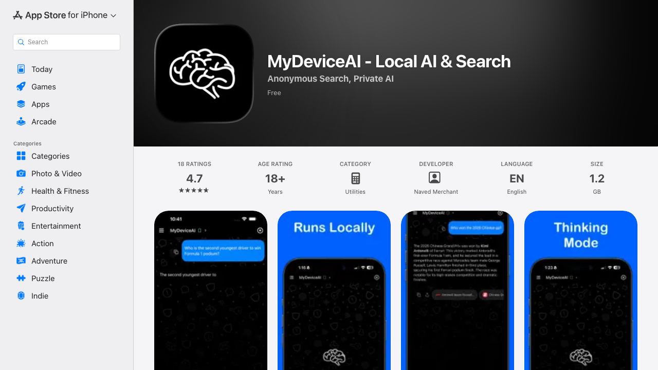 MyDeviceAI website screenshot