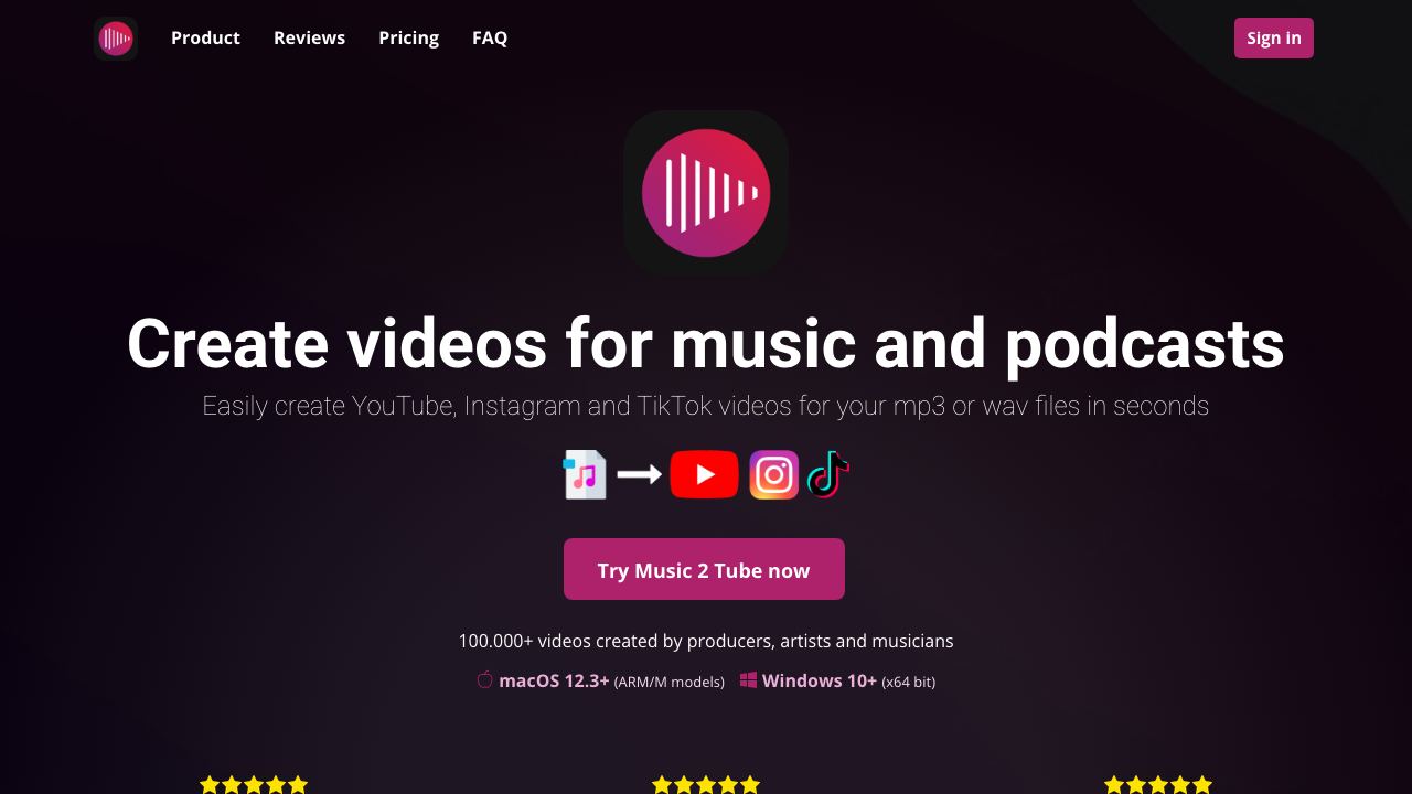 Music 2 Tube 网站截图
