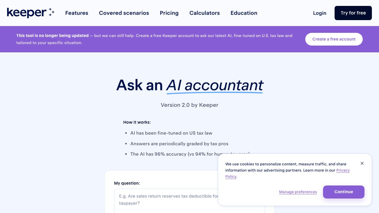 Ask an AI Accountant 网站截图