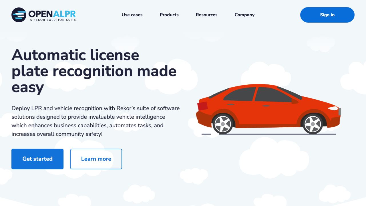 OpenALPR website screenshot