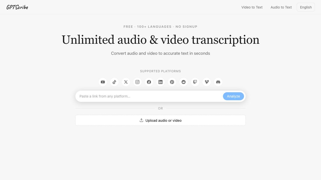 GPTScribe 网站截图