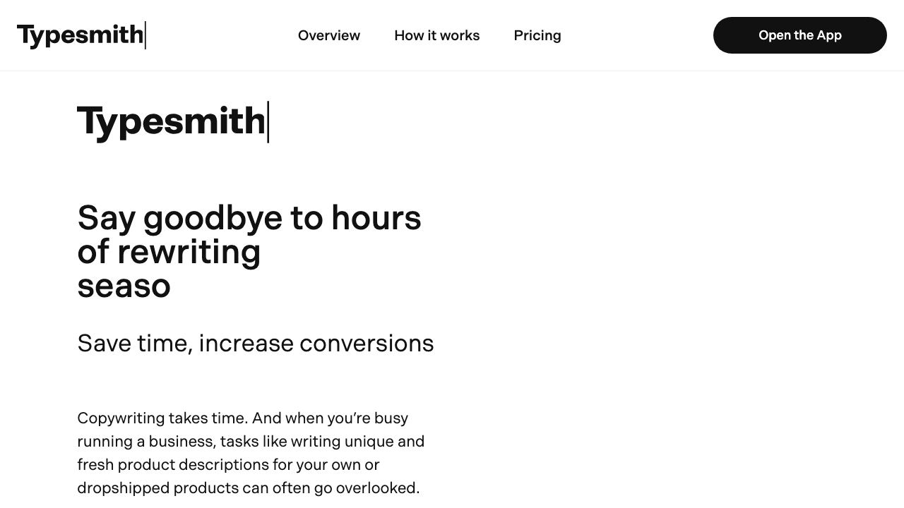 TypeSmith website screenshot
