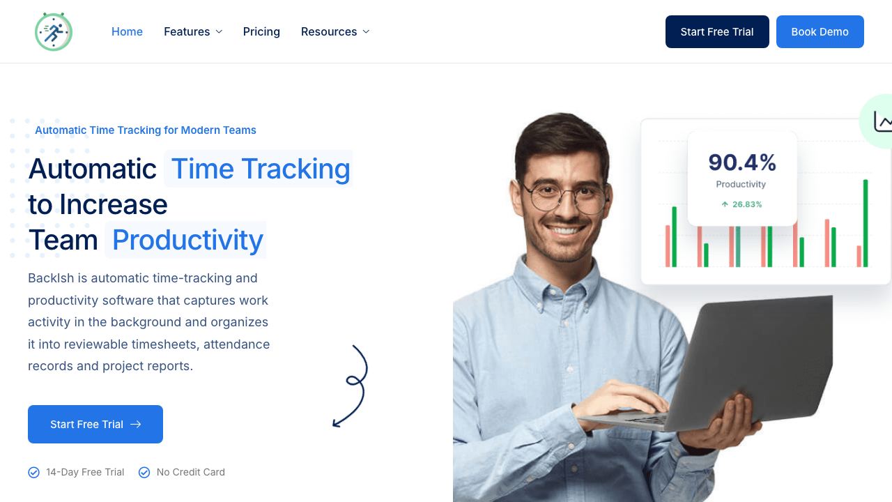 Backlsh - Time Tracking 网站截图