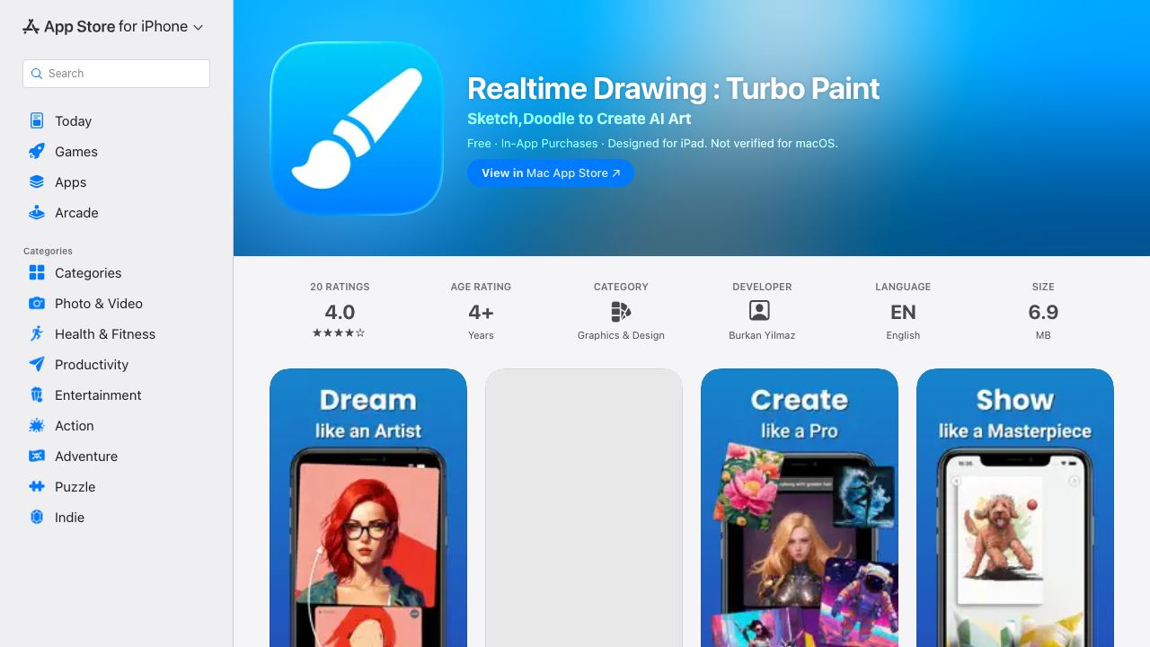 Turbo Paint : Realtime AI Drawing 网站截图