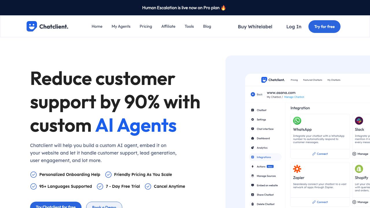 Chatclient website screenshot