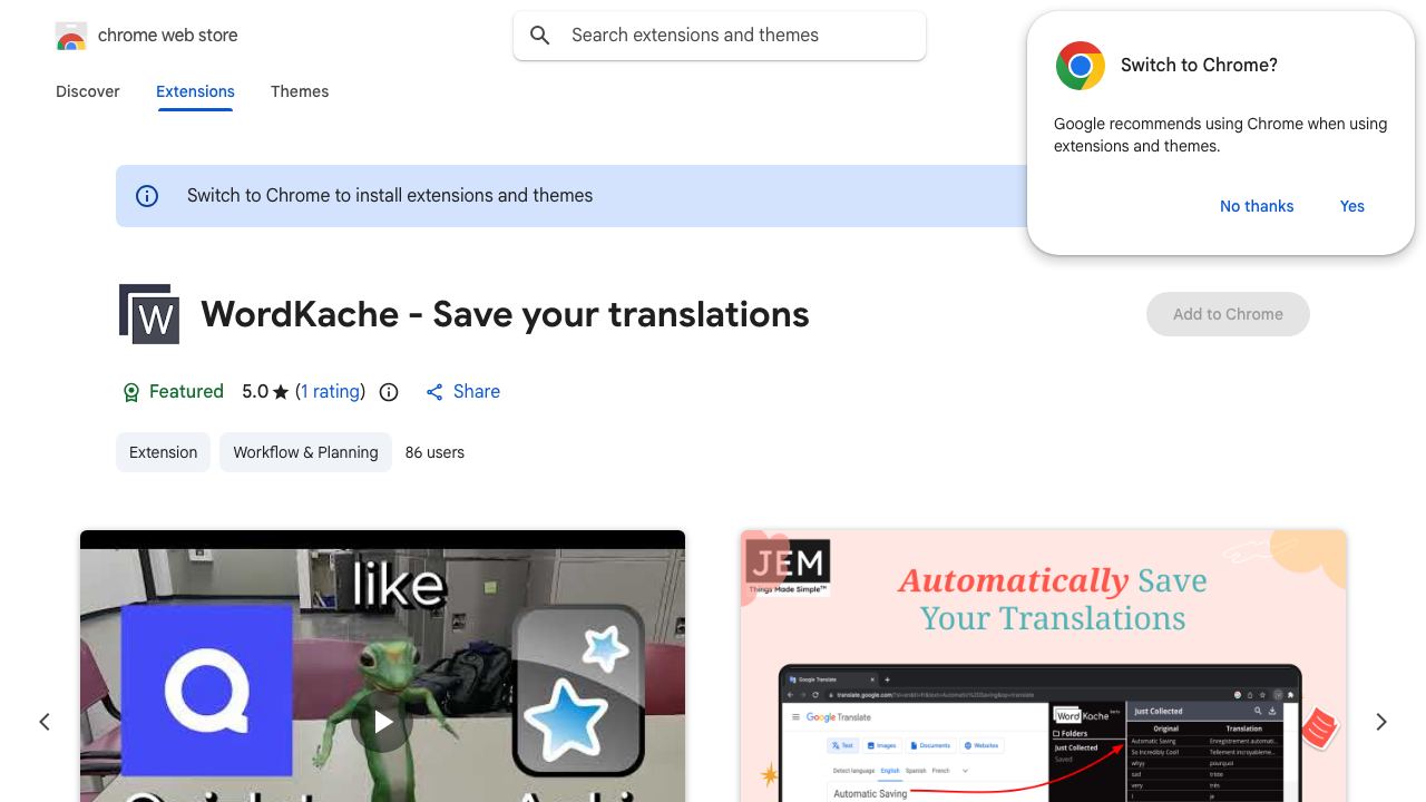 WordKache - Save your translations 网站截图