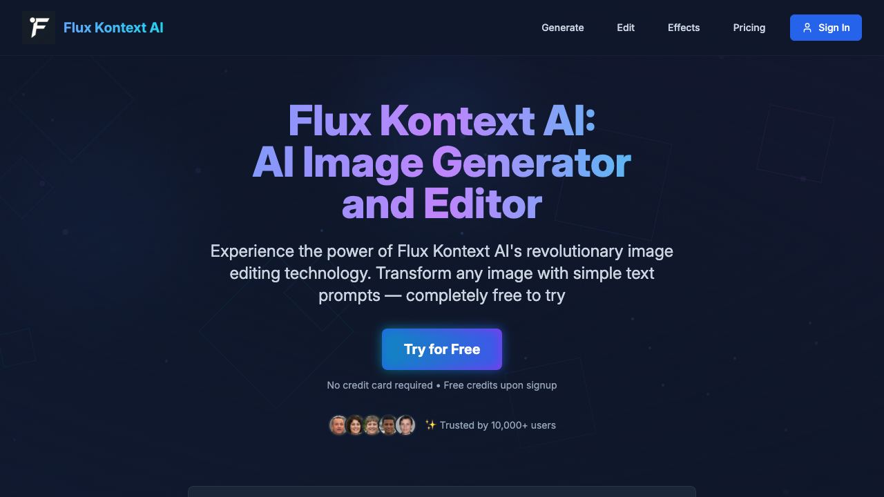 Flux Kontext AI 网站截图