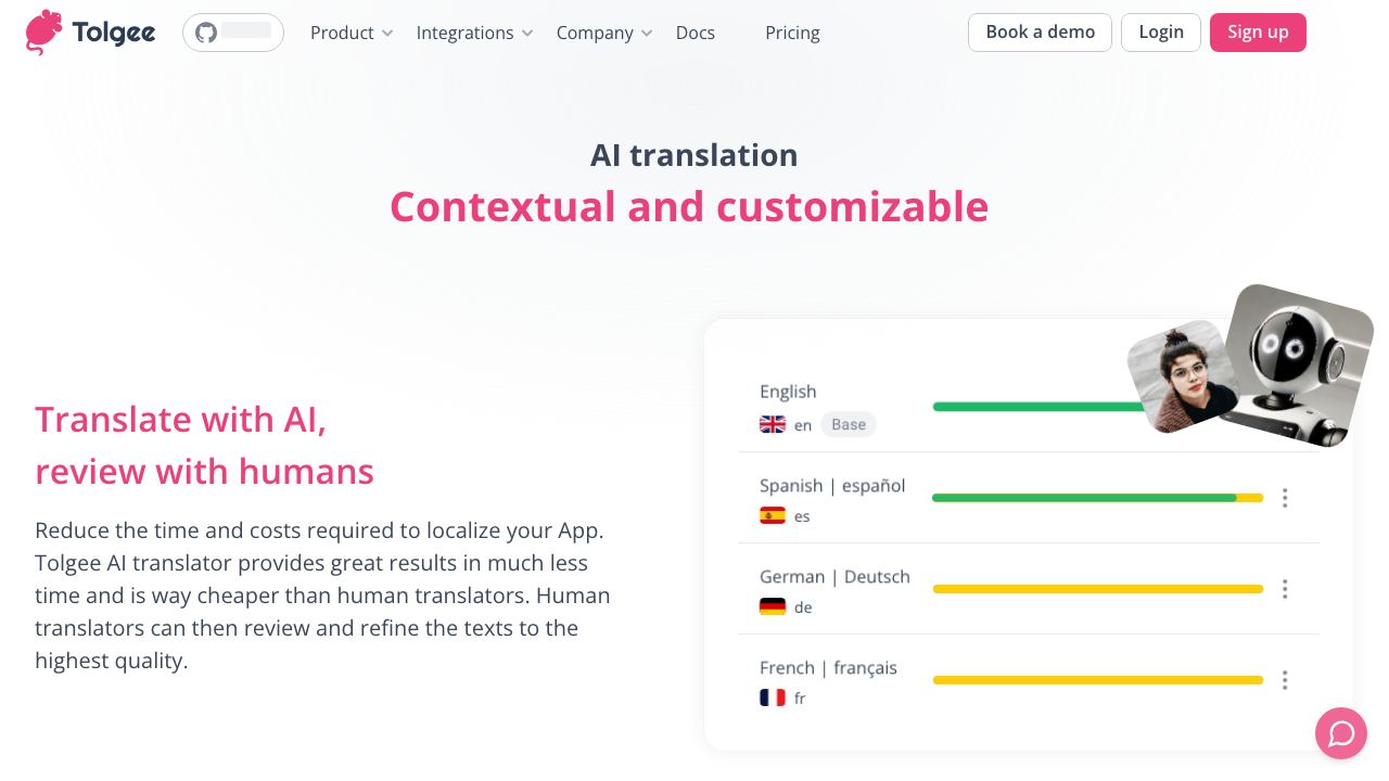 Tolgee AI Translator 网站截图