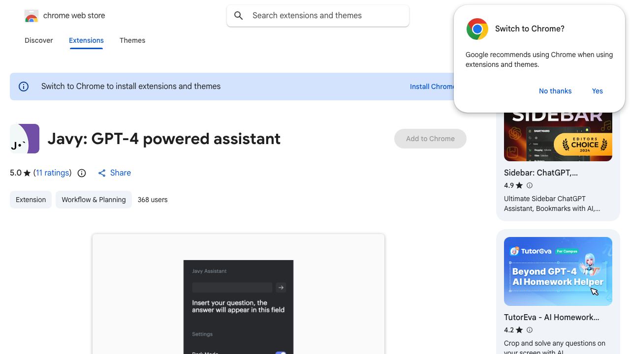 Javy: GPT-4 powered assistant 网站截图
