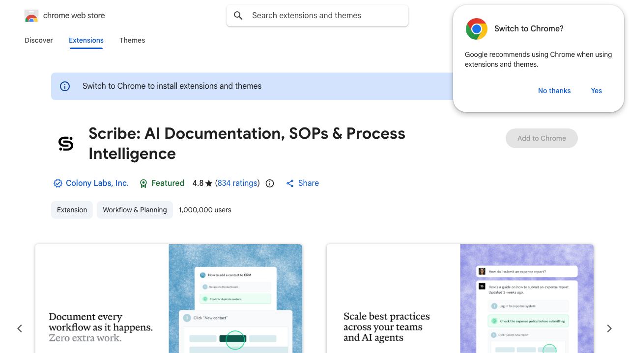 Scribe: AI Documentation, SOPs & Screenshots 网站截图