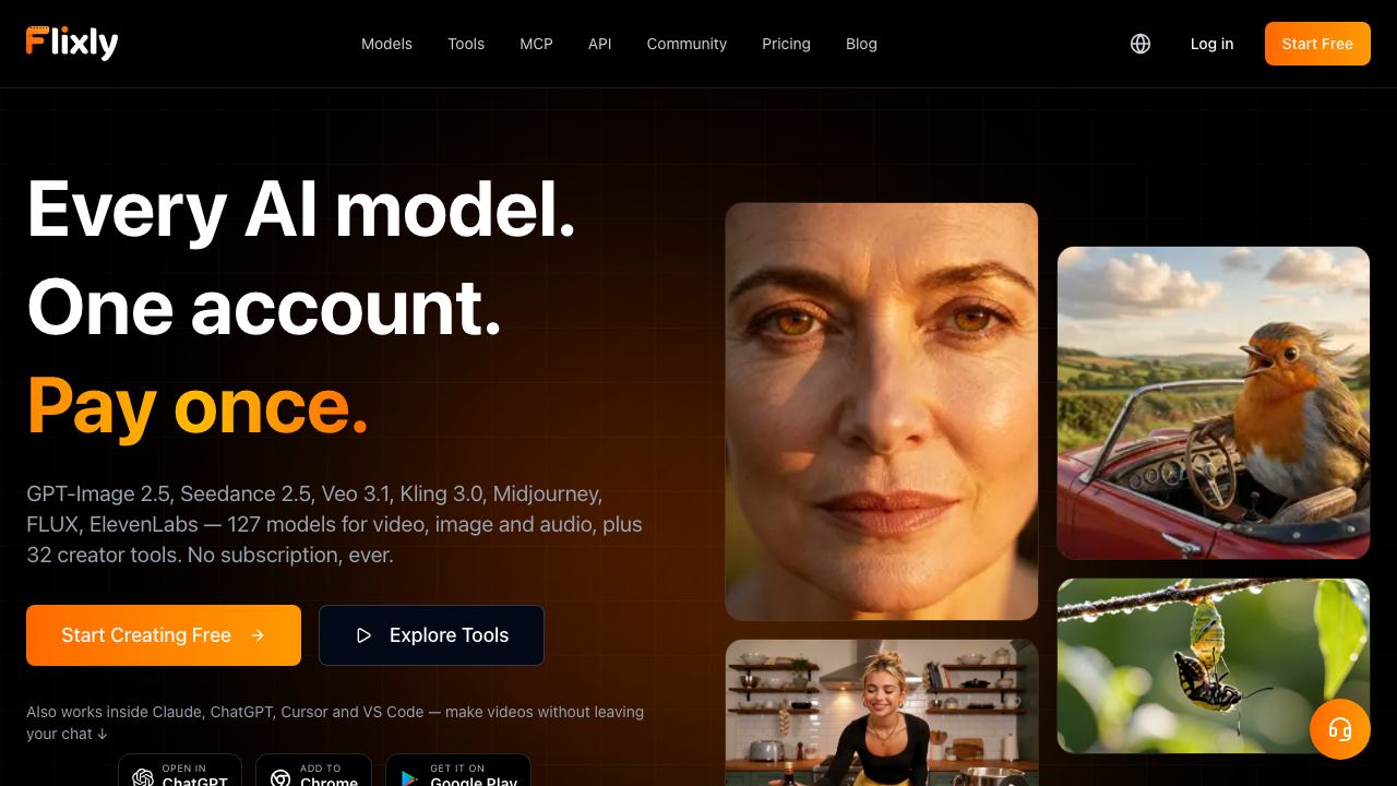 Flixly AI website screenshot