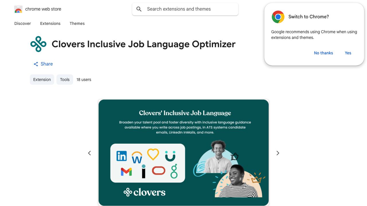 Clovers Inclusive Job Language Optimizer 网站截图