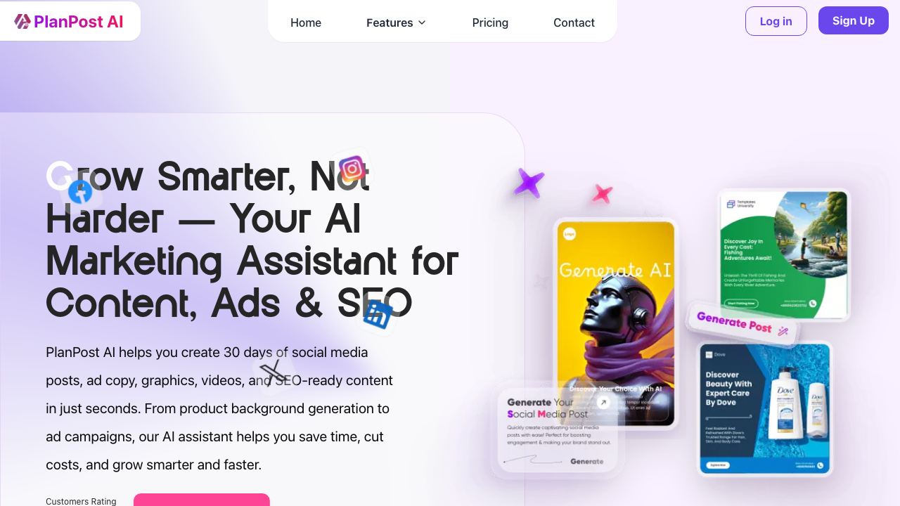 PlanPost AI - Best AI Content Generator 网站截图