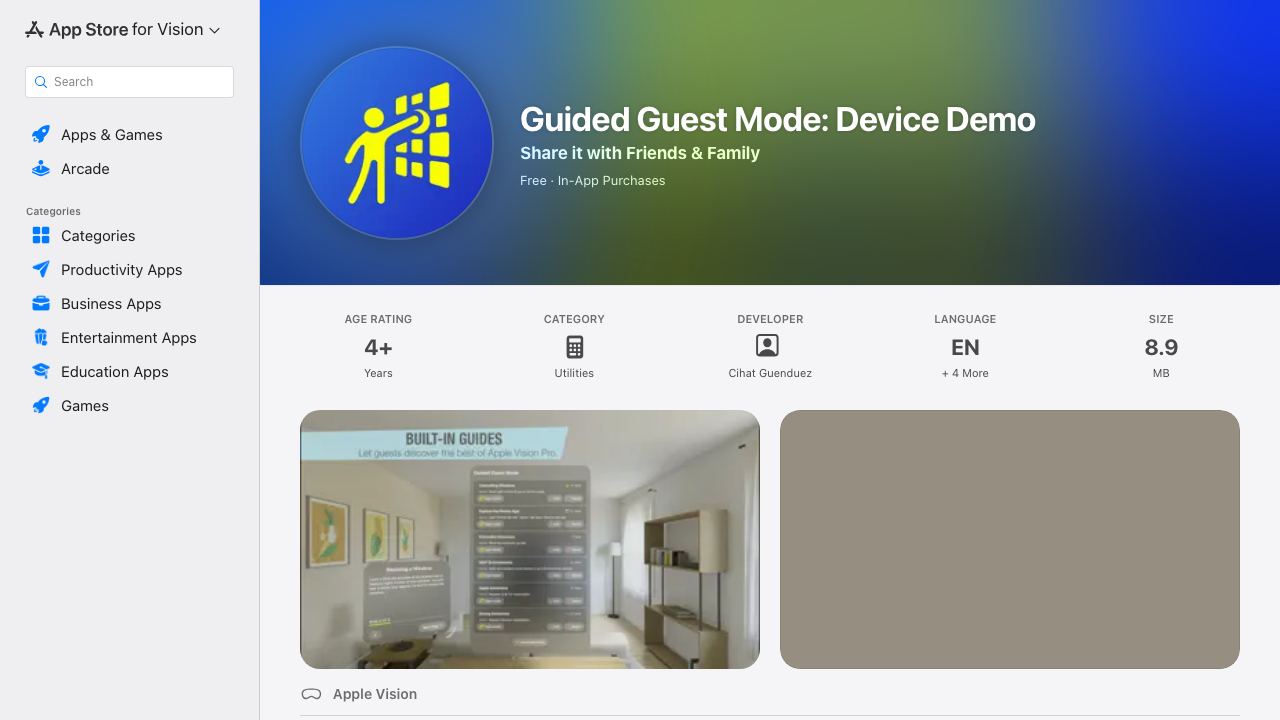 Guided Guest Mode for Apple Vision Pro 网站截图