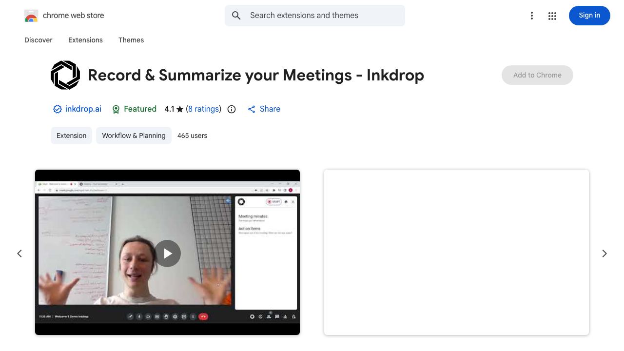 Record & Summarize your Meetings - Inkdrop 网站截图