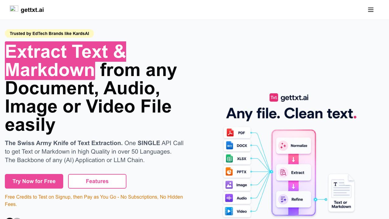 GetTxt.AI 网站截图