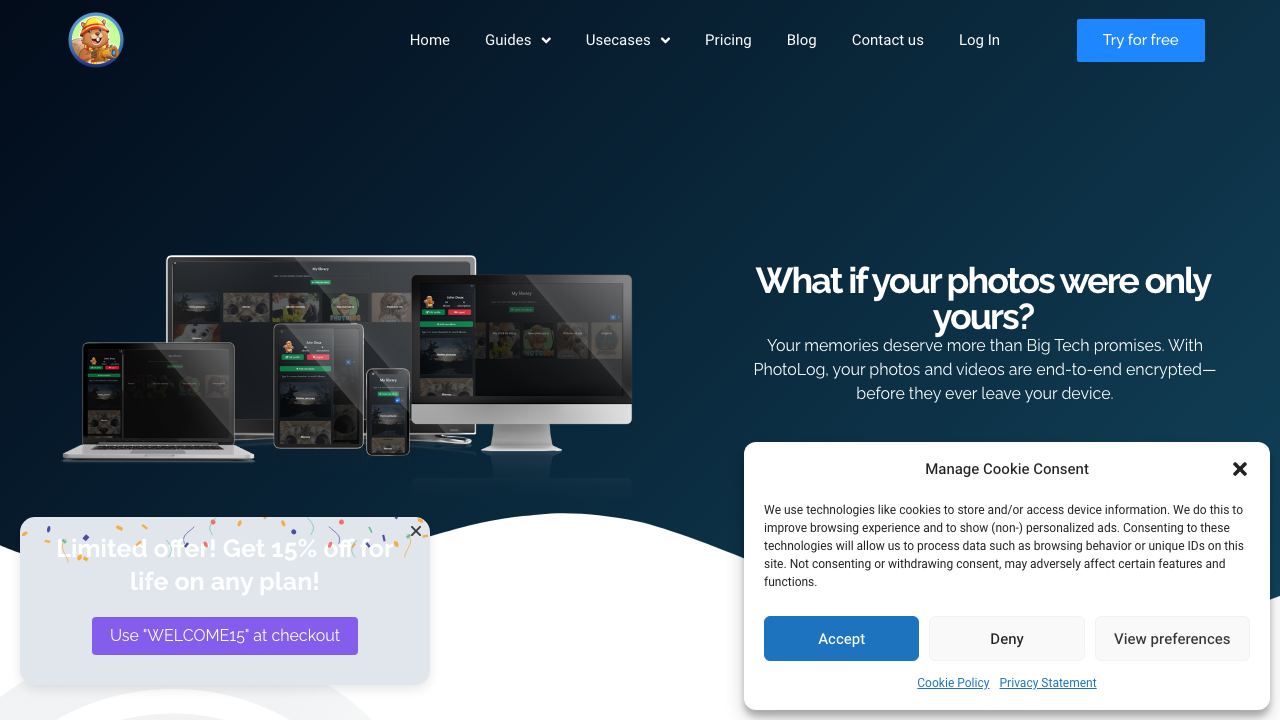 PhotoLog 网站截图