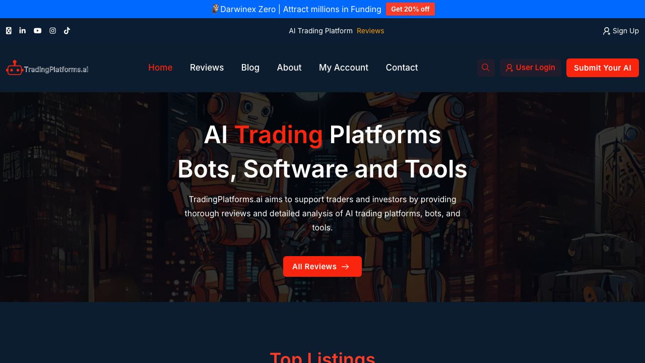 TradingPlatforms.ai 网站截图
