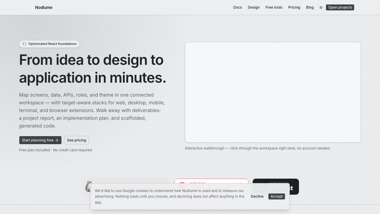Nodlume website screenshot