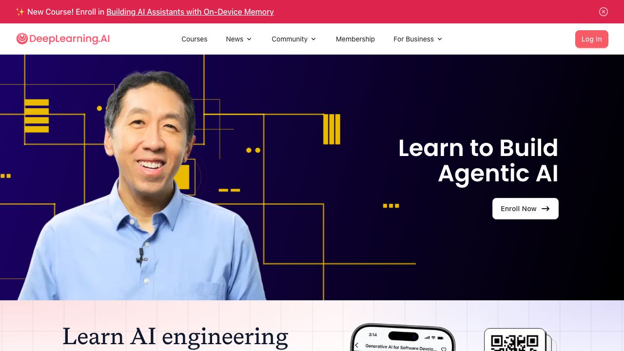 DeepLearning.AI 网站截图