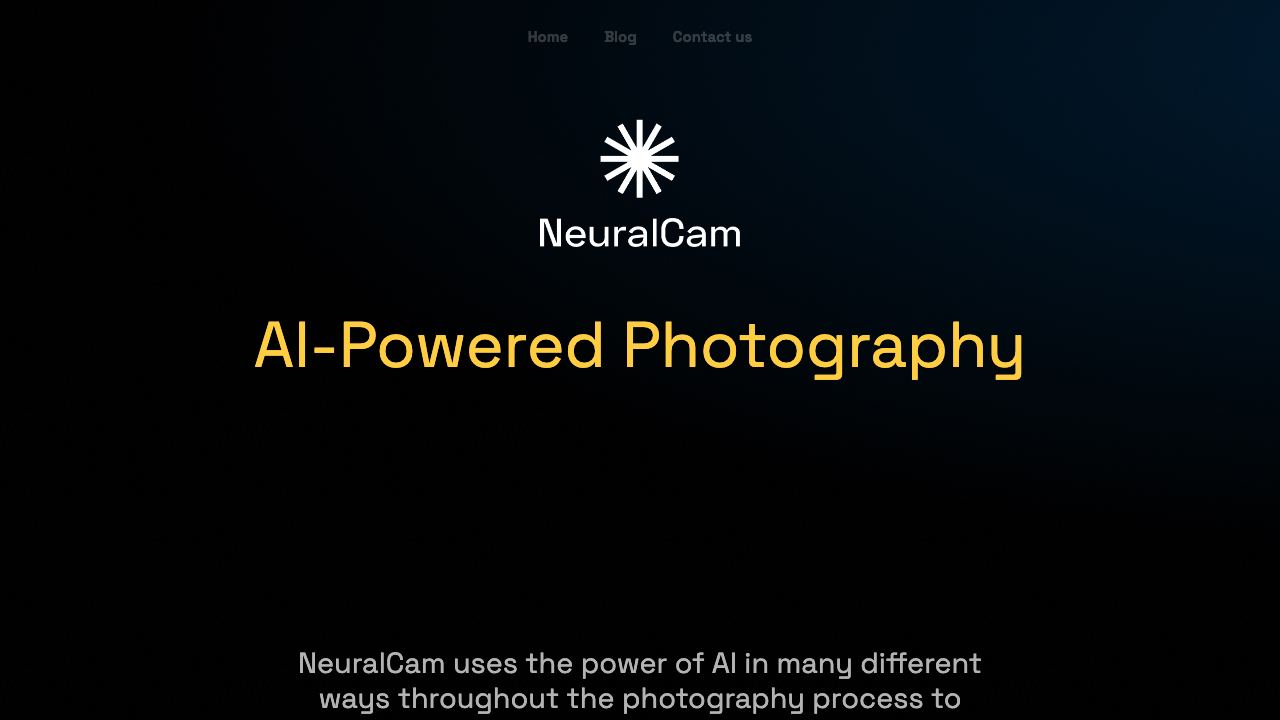 NeuralCam - Auto-editing Camera website screenshot