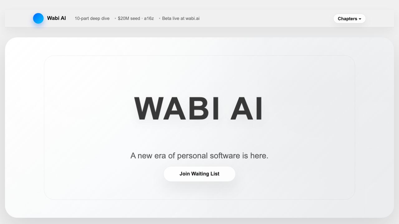 wabi.ai website screenshot