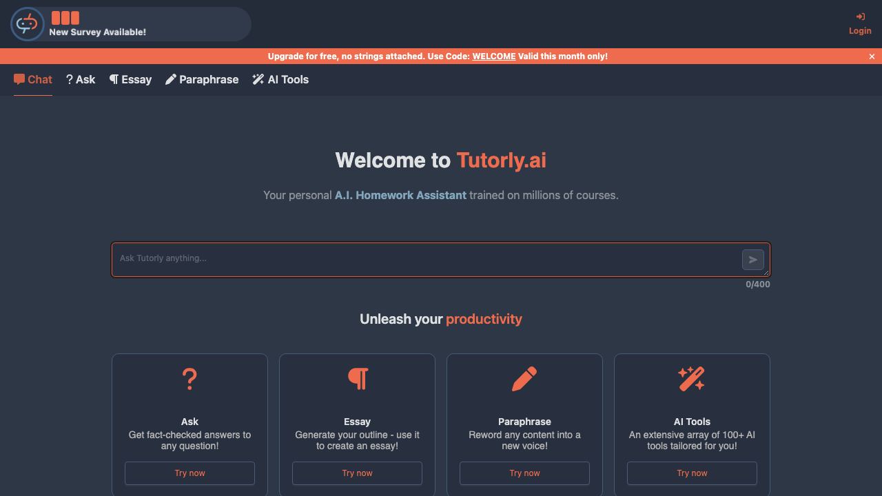 Tutorly AI 网站截图