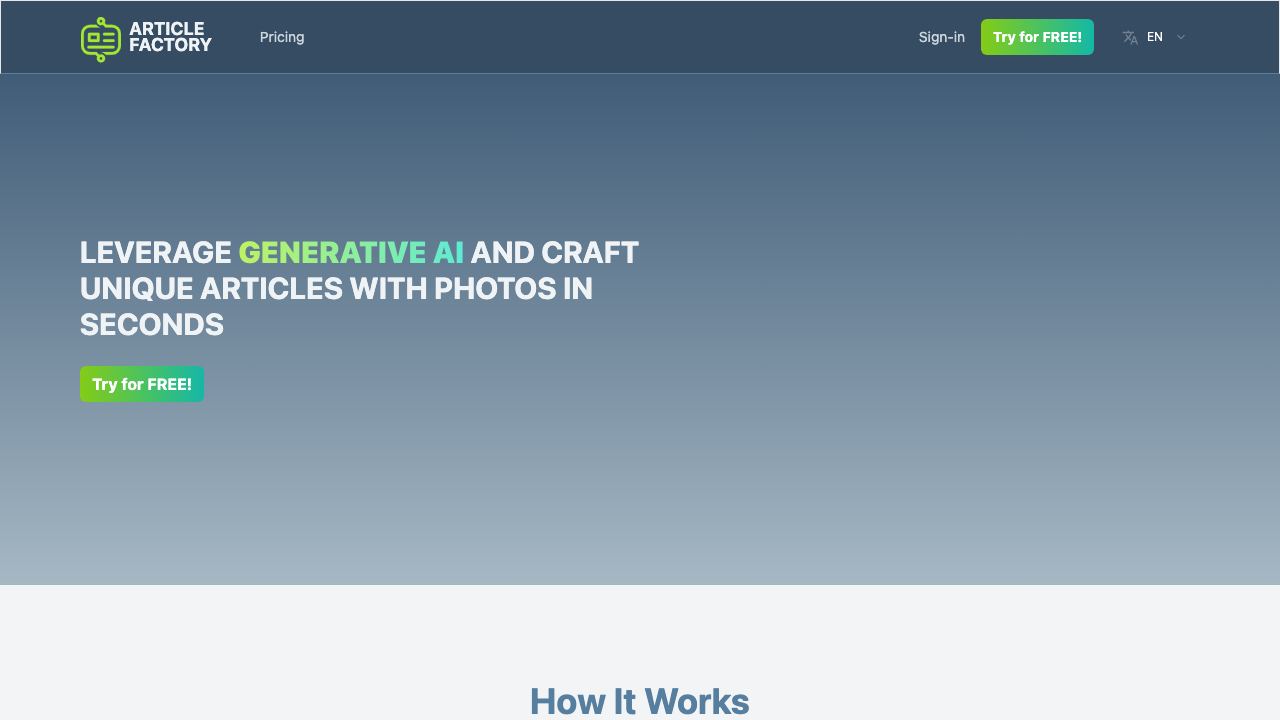 ARTICLE FACTORY 网站截图