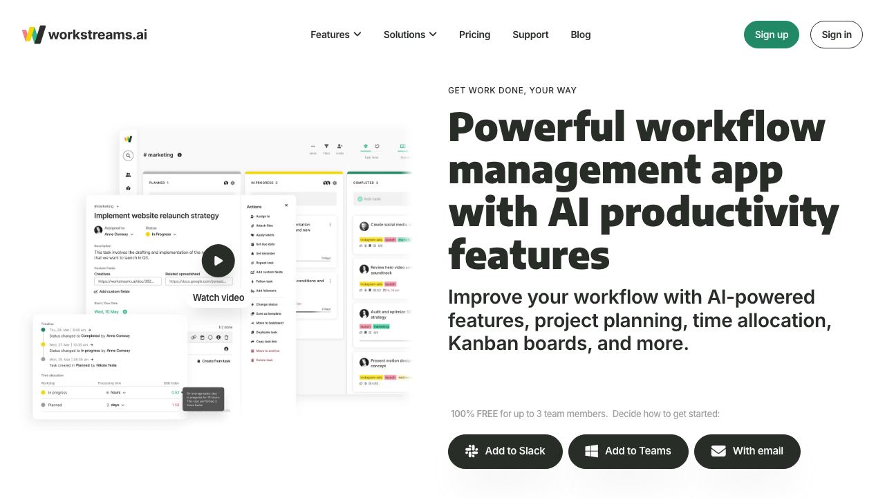 workstreams.ai website screenshot
