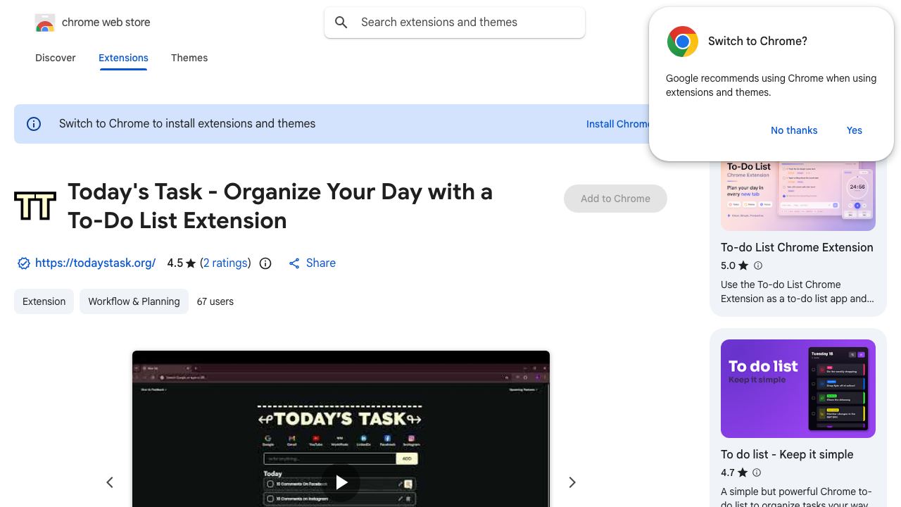 Today's Task- Your Best To-Do List Extention For Chrome 网站截图