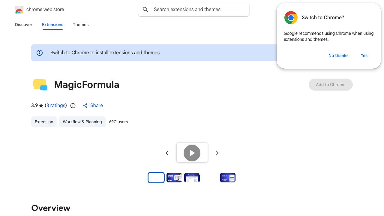 MagicFormula 网站截图
