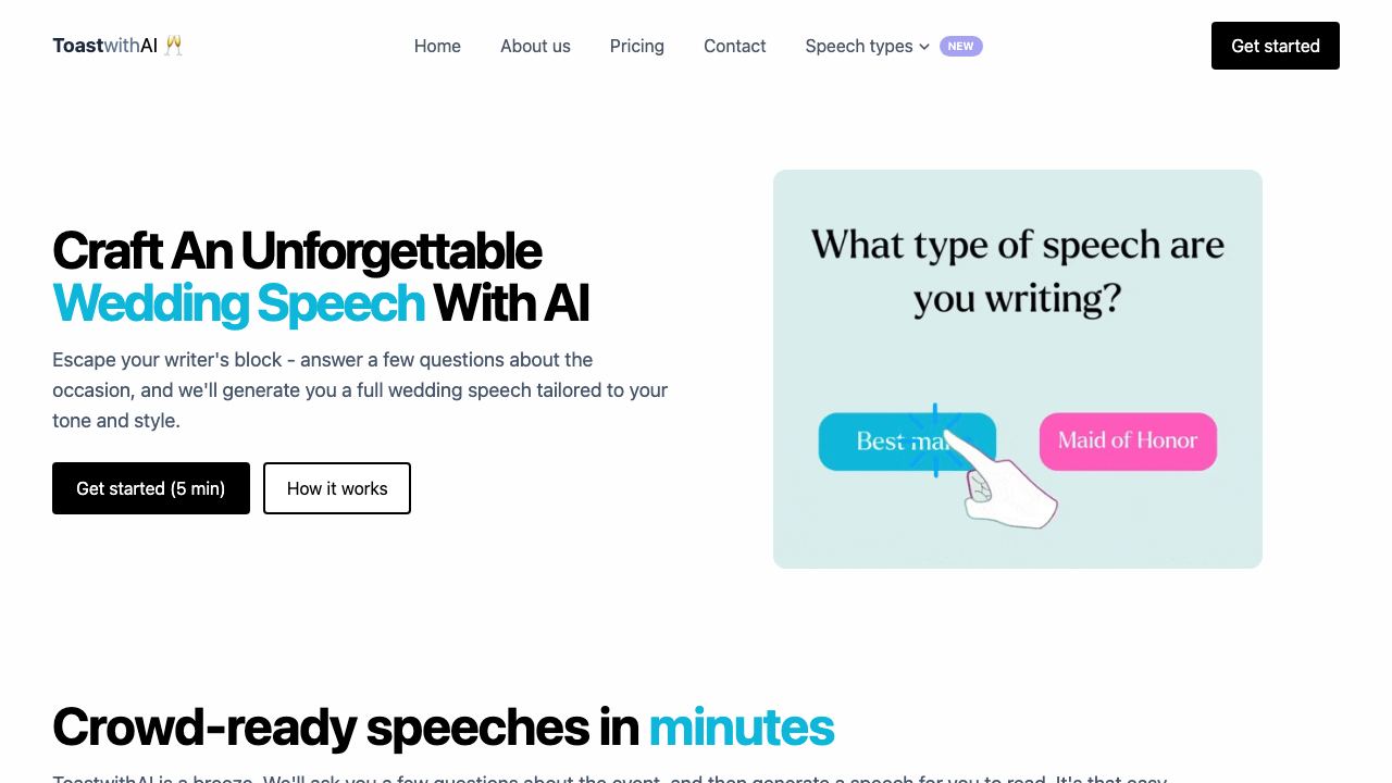 ToastwithAI 网站截图