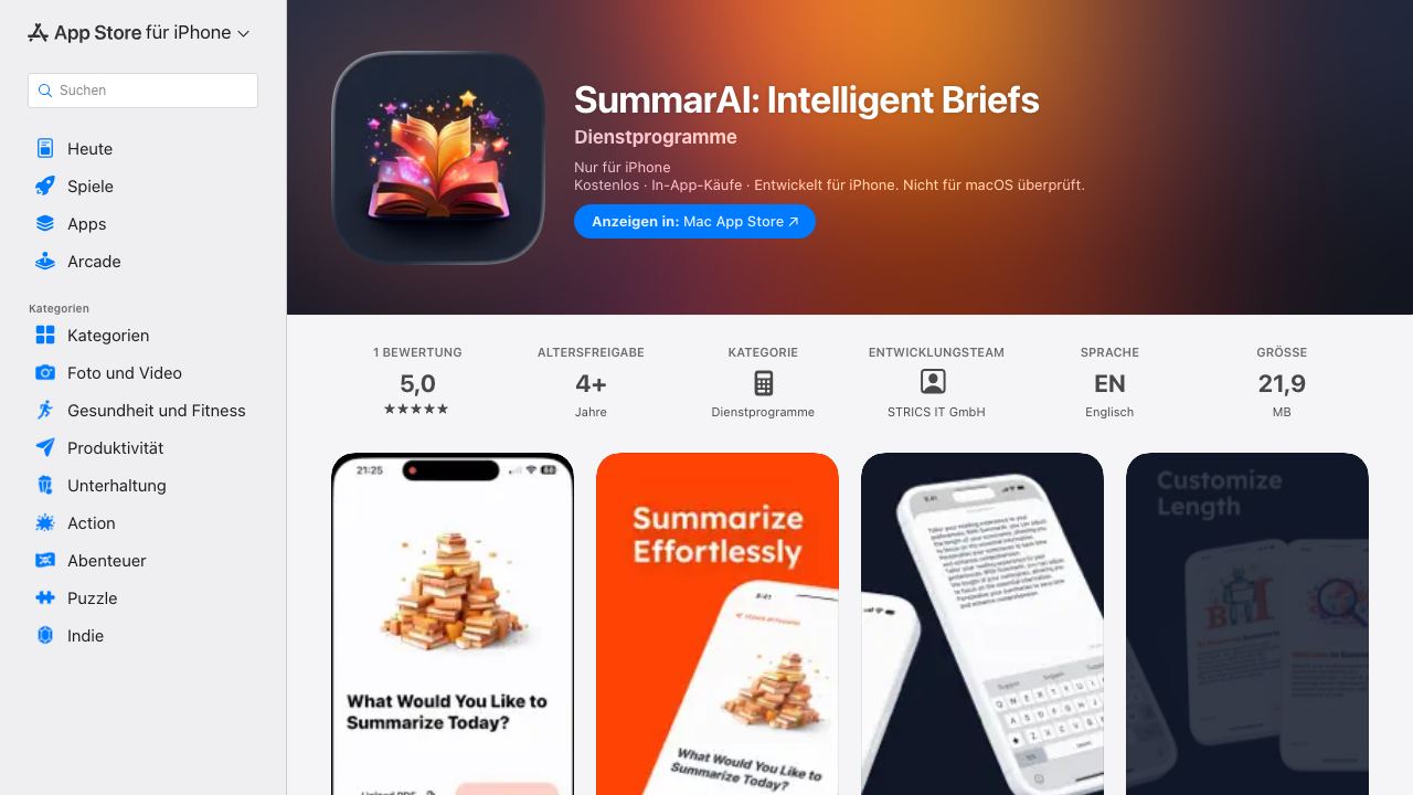 SummarAI: Intelligent Briefs 网站截图