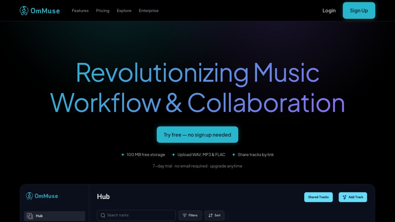 OmMuse website screenshot