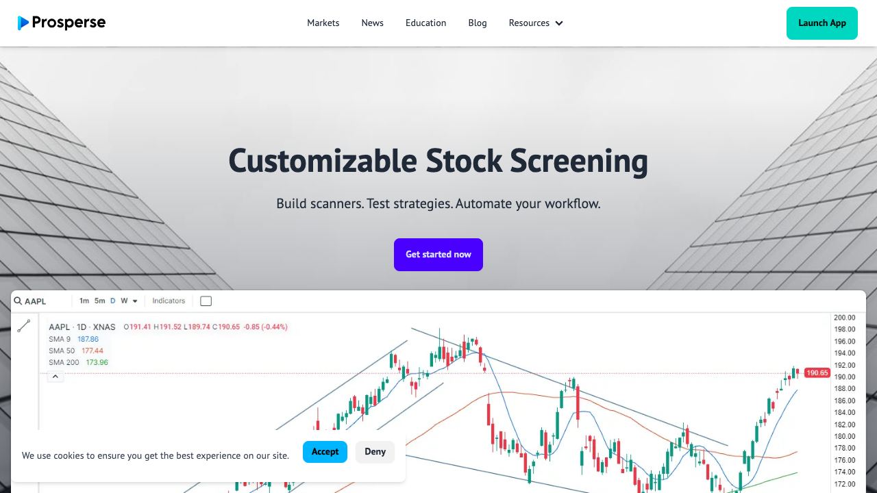 Prosperse - Automated Stock Scanner 网站截图