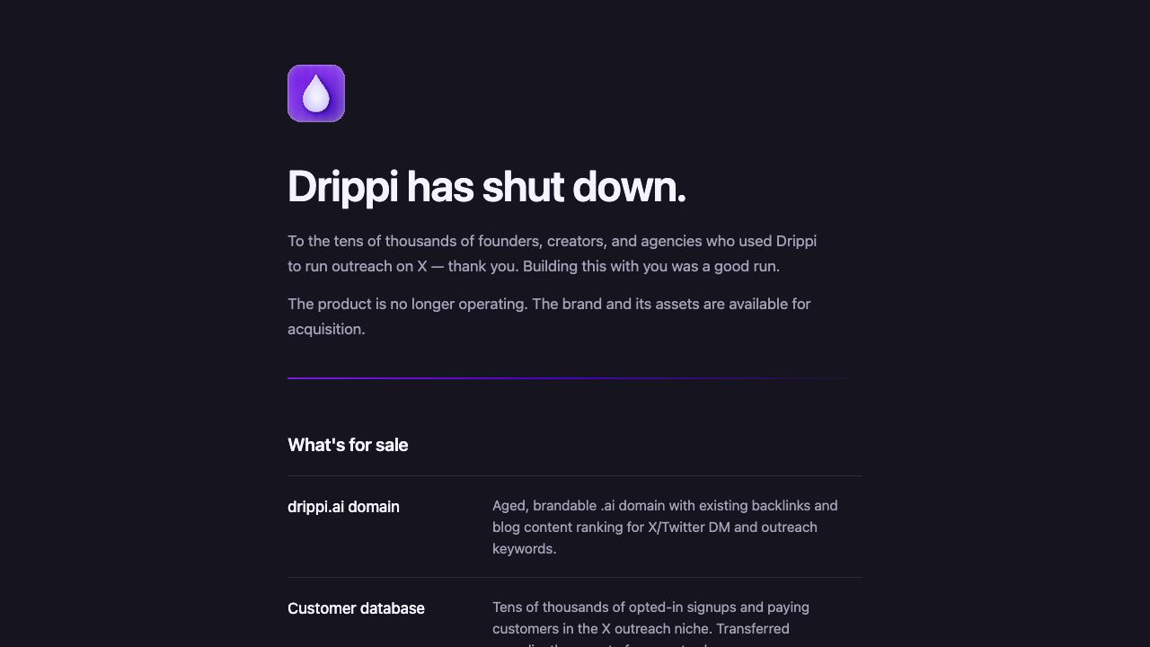 Drippi.ai 网站截图