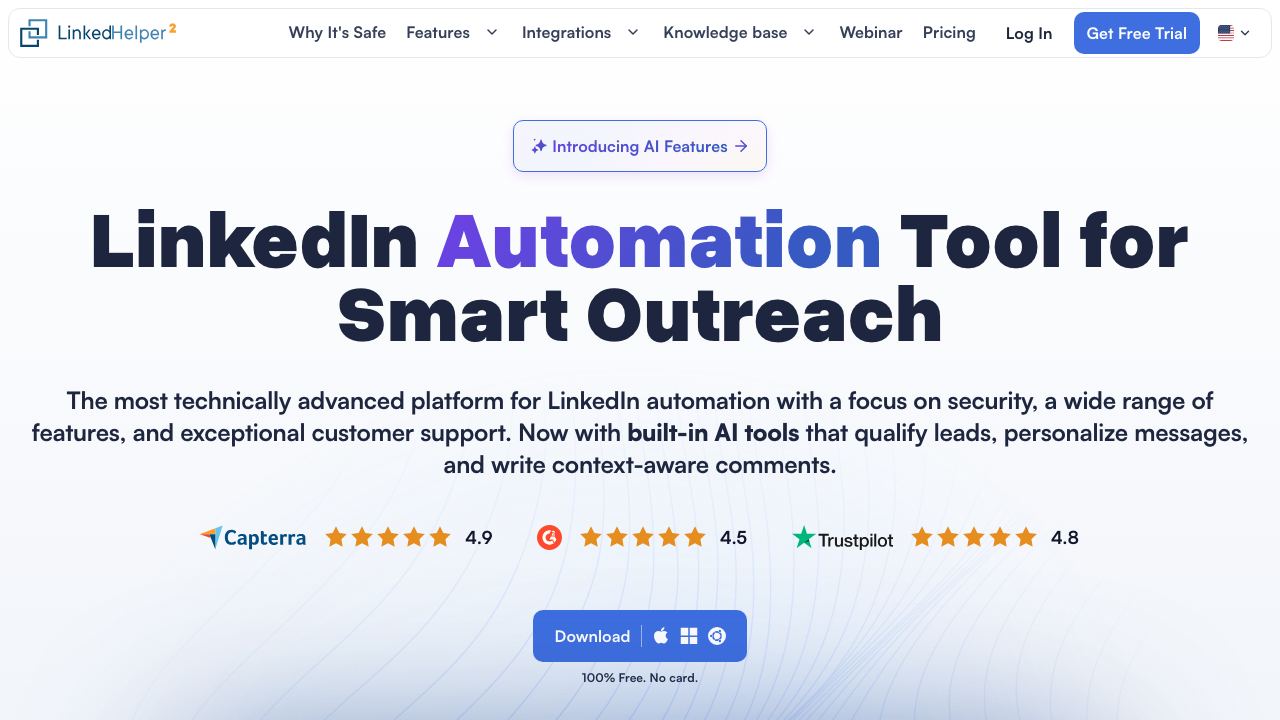 Linked Helper – The Safest and Most Powerful LinkedIn Automation Tool 网站截图
