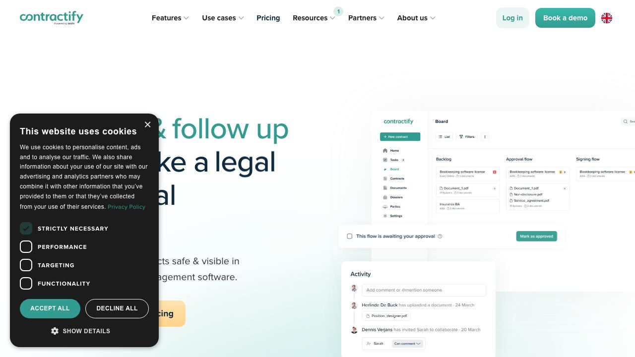 Contractify website screenshot
