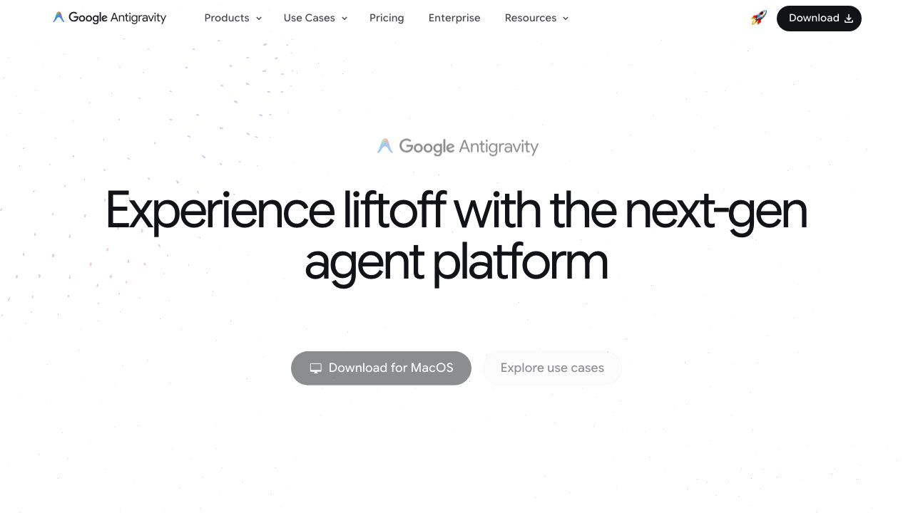 Google Antigravity 网站截图