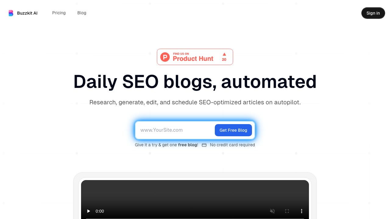 Buzzkit.ai (Beta) 网站截图