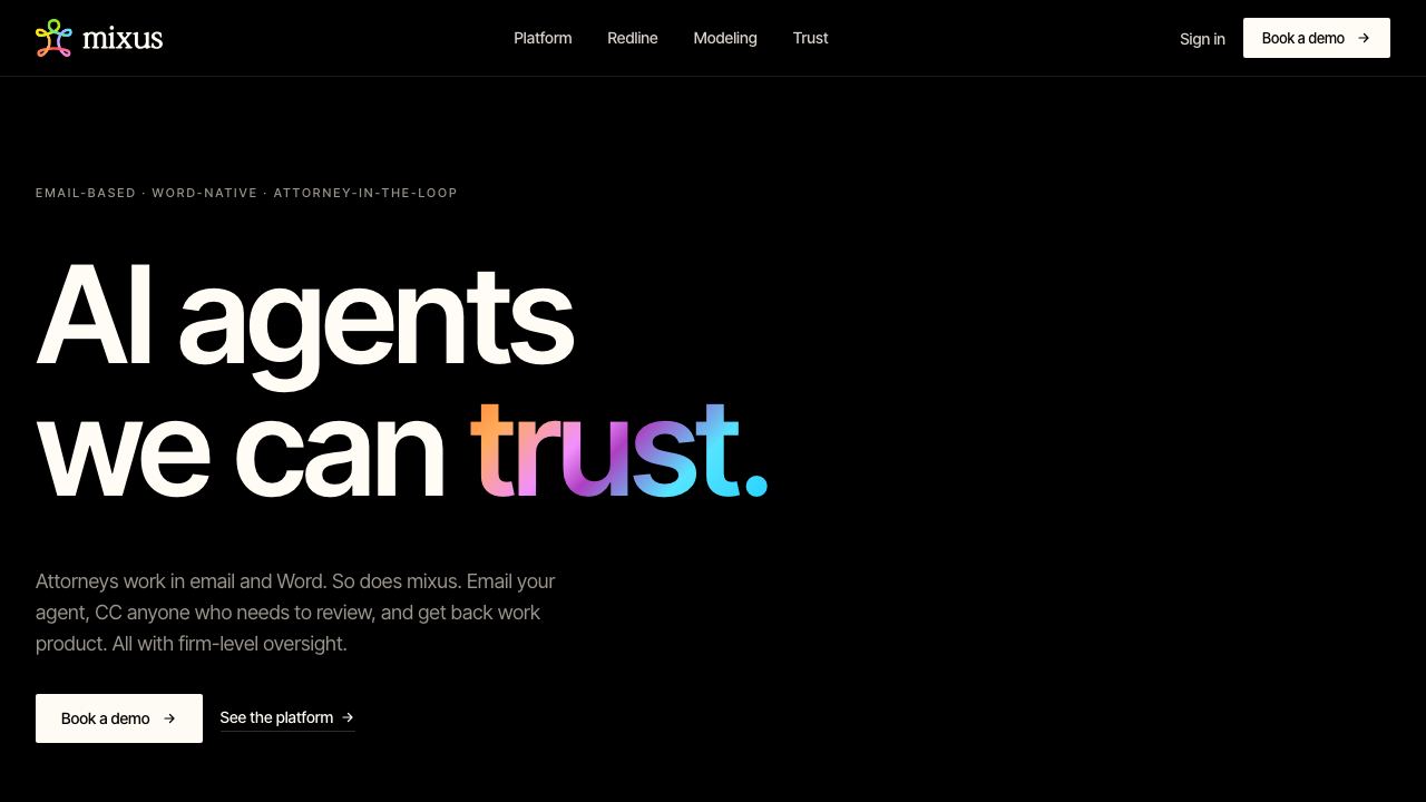 Mixus website screenshot